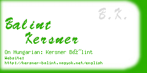 balint kersner business card